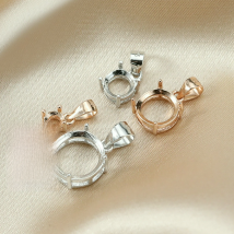 3-20MM Simple Round Prong Bezel Settings for CZ Stone Solid 925 Sterling Silver DIY Pendant Charm Tray 1411206