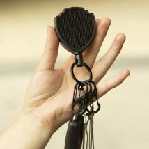 Self Retractable ID Badge Key Holder Reel Carabiner Outdoor Police Style Chain Keychain Holds Multiple Tools
