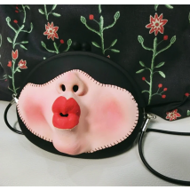 Personality Design Red Lipstick Face Shoulder Bag Cute Women Silica Gel Crossbody Bag Summer Small Jelly Handbag Party Purse