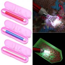 1set 5D Diamond Painting Tool Lighting Drill Pen with Accessories Angled Tip Point Drill Pen Kits DIY Sewing Crafts Tool