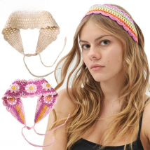 Molans Fashion Crochet Headband Women Hair Accessories Solid Color Knitting Hair Bands Flower Hairbands Turban Hair Ties