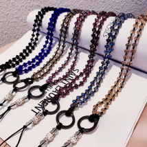 Mobile phone lanyard Neck pendant Crystal bead handmade anti loss rope, suitable for iPhone 14 pro sling detachable