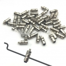 20PCS 1.3mm 1.8mm 2.1mm Pushrod Connectors Linkage Stopper Metal Quick Adjuster Positioner Servo Connector for DIY RC Boats Part