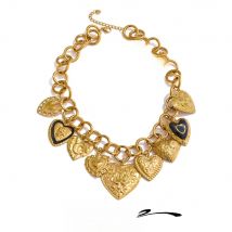 Yhpup Statement Stainless Steel Charms Heart Pendant Necklace Waterproof 18K Gold PVD Plated Stainless Steel Collar Jewelry 2025