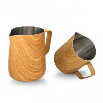 Stainless Steel Milk Frothing Pitcher, Coffee Milk Jug Pull Flower, Latte Cup, Espresso Frother Mug, Barista Tool, 300 ml, 600ml