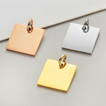 10pcs/Lot Stainless Steel Mirror Polished Square Charms Pendants for DIY Jewelry Making Accessories 12*15.5mm