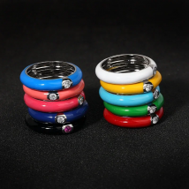 2020 Vintage color enamel zircon ring gold-plated minimalist flower ring female wedding party engagement jewelry gift for women