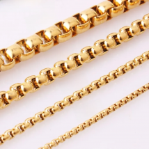 8"-40" Silver/Gold/Black color 316L Stainless Steel 2/3/4/5/7mm Rolo Chain Pendant Necklace Jewelery for women/men