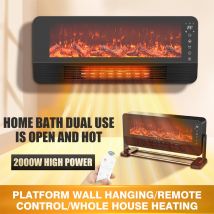 Calentador de chimenea de suelo de 2000W, chimenea con Control remoto de llama de simulación montada en la pared, nuevo calentador de escritorio, ventilador cálido de calor