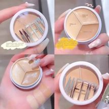 3-Color Concealer Palette Professionally Covers Dark Circles Around Eyes and Face