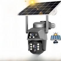 HD 4G Solar Camera, 8MP Dual Lens, WiFi Surveillance PTZ Battery  PIR Human Detection Night CCTV Cam Campi Pro APP
