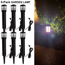 Niederspannungs-12V-3W-Außenbeleuchtungssystem, 6er-Pack IP65 Wasserdichte Gartenweg-Leuchten Einfache Installation mit 2*1m Kabeln