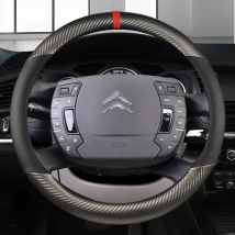 Car Steering Wheel Cover Carbon Fiber +Leather For Citroen C4 AIRCROSS C5 AIRCROSS C3-XR C4 PICASSO C4 C5 C6 Car Accessories