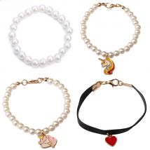 17,18 Inches American Doll Necklace Accessories Heart Man-made Pearl Necklace Collar For 43cm New Baby Russia DIY BJD Dolls