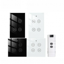 Tuya SmartLife WiFi RF 2 Gang Double Curtain Blind Switch for Roller Shutter Electric Motor With Alexa Google Home Voice Control