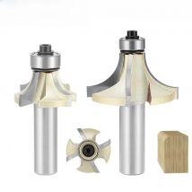 Tideway 4 Blades Round Corner Router Bit with Bearing for Wood Woodworking Tool Tungsten Carbide Milling Cutter CNC End Mill