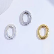 S925Sterling Silver Gold/Platinum/Silver Oval Spring Clasp for Jewelry Making Designs Accessories SK80