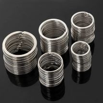 20Pcs Stainless Steel Key Chain Key Ring Round Flat Line Key Ring Keyrings Keychain Key Holder for Jewelry Making DIY Fndings