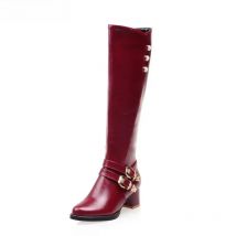 QPLYXCO 2018 fashion Super Small& Big Size 31-52 knee-high Boots Autumn Winter Warm high heels shoes Woman High quality L-1