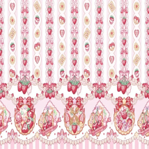 24X148cm Lolita Strawberry Biscuit Four Way Stretch Polyester Fabric Sewing Material for Girl Summer Dress Blouse Pants DIY
