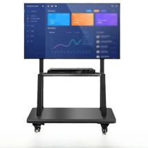 Mobile TV Stand for 32-86” TVs,Tilt TV Cart Holds up to 220 Lbs Portable Stand with Storage Shelf Rolling Floor VESA 700x500mm