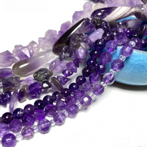 Wholesale Natural Amethysts Purple Quartz Stone Beads Round Faceted Rondelle Square Irregular for Jewelry Making Diy Bracelet