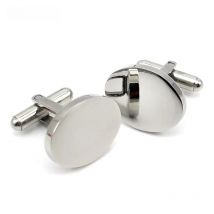 Silver Color Oval Cuff Buttons Men Wedding Stainless Steel Cuff Links Fashion Jewelry Wholease