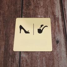 10cm Toilet Sign Mirrored WC Indication Sign For Men Women Shape High Heels Tobacco Pipe 3D Acrylic Mirror Wall Stickers Signage