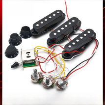 Electric Guitar Pickup Wiring Harness Prewired 5-way Switch 2T1V Multi Type Pickup for ST Electric Guitar Black-White