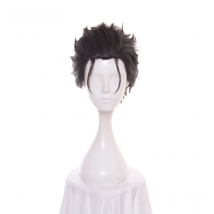 ccutoo 12inch Men's Black Grey Mix Hair Re:Zero kara Hajimeru Isekai Seikatsu Subaru Natsuki Short Synthetic Cosplay Wig