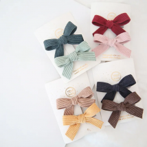 2Pcs/Set Baby Hair Clips for Girls Corduroy Hair Bows Children Barrette Kids Vintage Hairpins Toddler Hairgrips Hair Accessories
