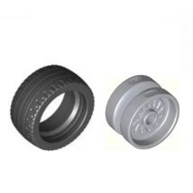 *Wheel 24x12mm* D075 8pcs DIY enlighten block brick part No. 18976+18977 Compatible With Other brand
