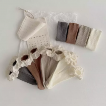 4 Pairs/lot New Baby Girls Socks Long Socks Kids Knee Length Soft Cotton Baby Socks Kids 0-8 Years Knee High Socks