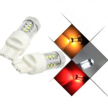 2x RED/White/Yellow W21/5W 7443 7440 7441 7444 992 T20 80W High Power Backup Reverse Turn Signal Led light Car Lights headlight