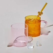 Colored Glass Cups Original Design Colorful Waved Ear Glass Mug Handmade Simple Wave Coffee Cup for Hot Water