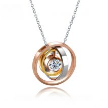 AnuJewel D Color Moissanite Couple Three-layer Sterling Silver Ring Moissanite Necklace 925 Sterling Silver Valentine's Day Gift