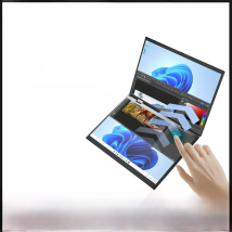 CRELANDER Dual Screen Laptop 14+14 Inch 2K Touch Screen Notebook Intel N95 CPU 360 Degree Flip Metal Case 2 in 1 Laptop Computer
