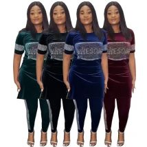 Customized  Customized 2 Piece Women Set Dashiki African Clothes Summer Autumn New Fashion Short Sleeve Top And Pants Suit Party