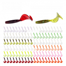 120Pcs New Soft Bait 4cm0.4g Fishing Lures Plastic Silicone Worm Moggot Grub Lure Saltwater Wobblers Carp Swimbait for Pike Tool