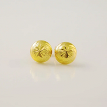 Pure Gold Color 8mm Mushroom Shape Stud Earrings for Women,Fashion 24K Gold GP Heart Flower Butterfly Earring Women's Jewelry