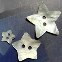 10PC Natural Japan Pinctada Martensi Seashell Pentagram Star 2-holes Flatback Buttons Shirt Cufflink Skirt Jewelry Sewing Crafts