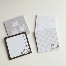50 Sheets Cartoon Brief Strokes Cute Cat Memo Pad Simple Style Kawaii Message Paper Student To Do List Notes School Stationery