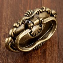 DRELD 1Pc 78*43mm Antique Bronze Furniture Handle Drawer Cabinet Jewelry Box Decorative Handles Pulls Knob Furniture Hardware