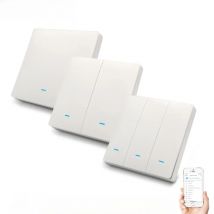 Smart Switch WiFi Push Button Wall Light Switches EU AC 90v 250v No Neutral Tuya Wireless Control Alexa Google Home Compatible