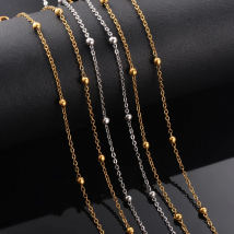 Wholesale 10pcs/lot Width 1.5mm Tiny beaded Chain Stainless Steel Link Chain for Necklaces Bracelets Foot Jewelry