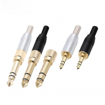 4pcs 3.5mm Jack 3Poles Stereo Male Plug Soldering Wire Connectors with Spring Aluminum Tube Screw-in 3.5mm Stereo Connector