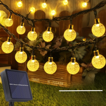 Solar String Lights Outdoor 200 Led Crystal Globe Lights Waterproof Solar Festoon Fairy Light for Garden Christmas Outdoor Decor