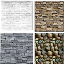 Fashion Vintage Style Brick Stone Self Adhesive Wallpaper PVC Waterproof Peel and Stick Wall Sticker Roll DIY Brick Wall Decor