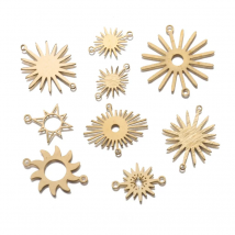 1pack Raw Brass Charms Sun Flower Connector Charms Pendant For DIY Earrings Necklace Jewelry Findings Making Supplies