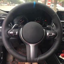 Black Artificial leather Blue Marker Steering Wheel Covers for BMW M2 M3 F80 F82 M4 M5 F12 F13 M6 F85 F87 X5 X6 F33 F30 M Sport